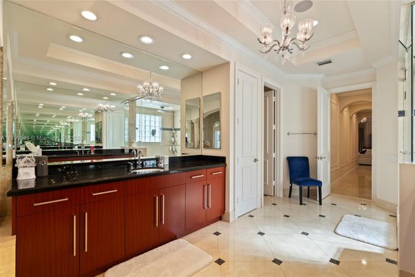 Bathroom, Chandelier, Interior, Recessed Lighting