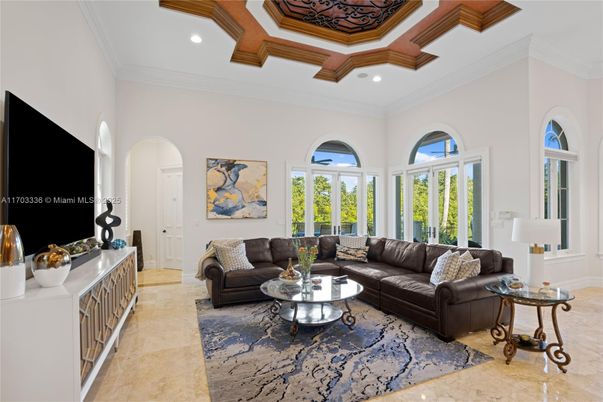 Interior, Living room, Recessed Lighting, Wooden Beams