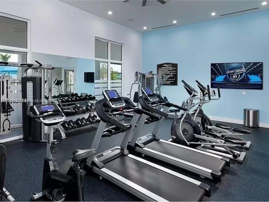 Fitness Equipment, Gym, Interior, Recessed Lighting