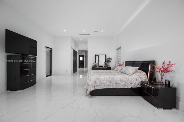 Bedroom, Interior, Marble, Recessed Lighting