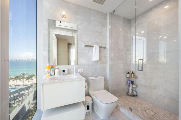 Bathroom, Glass Shower, Interior, Recessed Lighting, Water