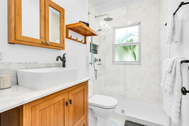 Bathroom, Glass Shower, Interior, Marble Walls