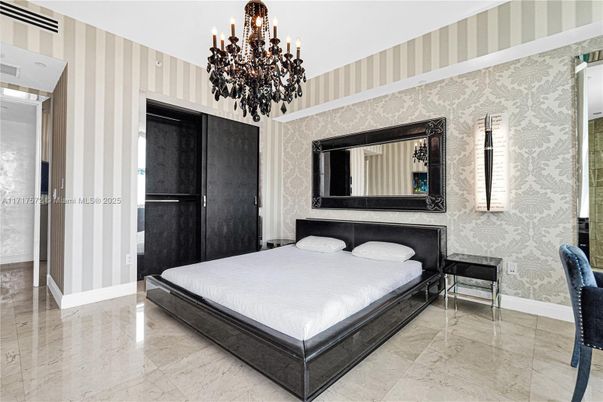Bedroom, Chandelier, Interior, Marble
