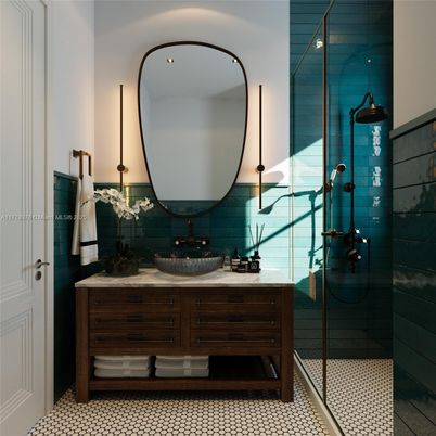 Bathroom, Glass Shower, Interior