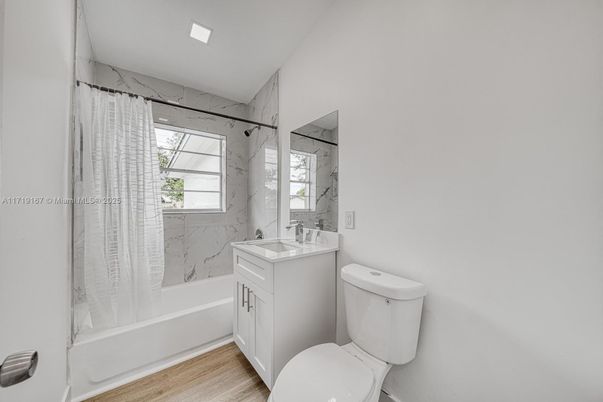 Bathroom, Interior, Marble Walls, Wood Texture Flooring