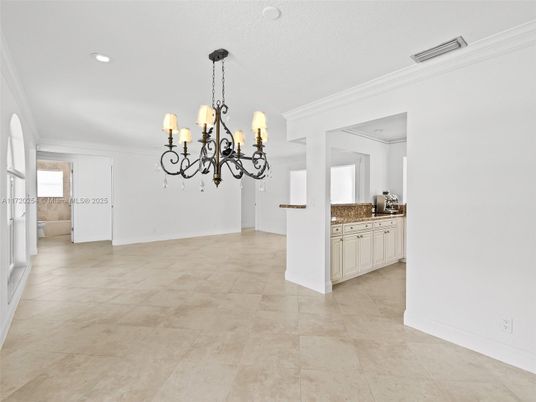 Chandelier, Empty room, Interior, Recessed Lighting