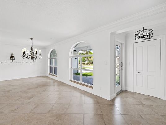 Chandelier, Empty room, Interior