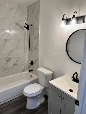 Bathroom, Interior, Marble Walls, Wood Texture Flooring