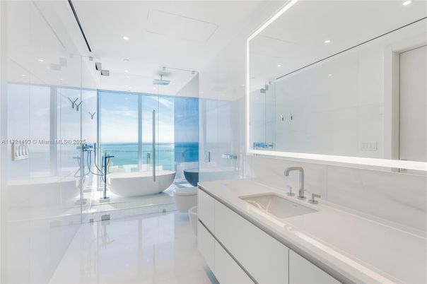Bathroom, Dual Sink Vanities, Glass Shower, Interior, Recessed Lighting, Water