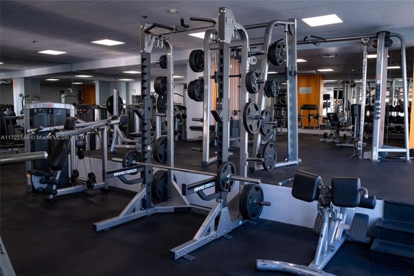 Fitness Equipment, Gym, Interior, Recessed Lighting