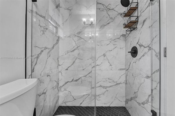 Bathroom, Glass Shower, Interior, Marble Walls
