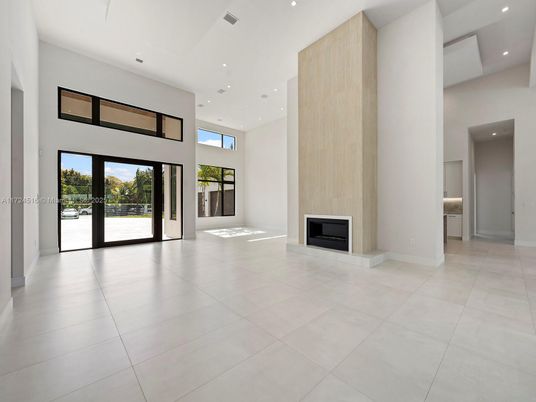 Empty room, Fireplace, Interior, Recessed Lighting