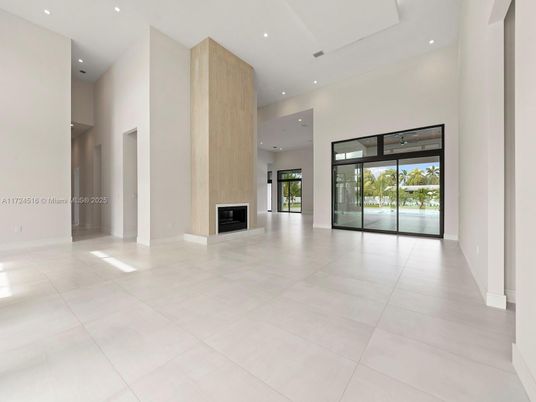 Empty room, Fireplace, Interior, Recessed Lighting