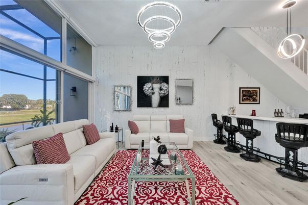 Interior, Living room, Pendant Lights, Wood Texture Flooring