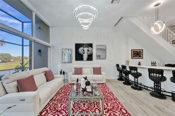 Interior, Living room, Pendant Lights, Wood Texture Flooring