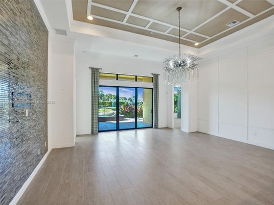 Empty room, Interior, Pendant Lights, Recessed Lighting, Wood Texture Flooring