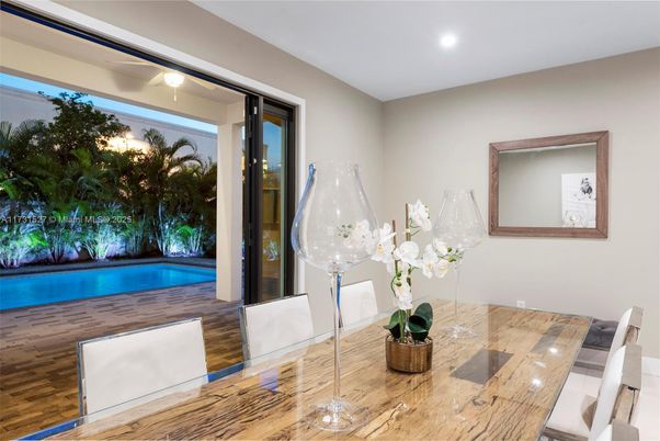 Interior, Pool, Recessed Lighting, Wood Texture Flooring
