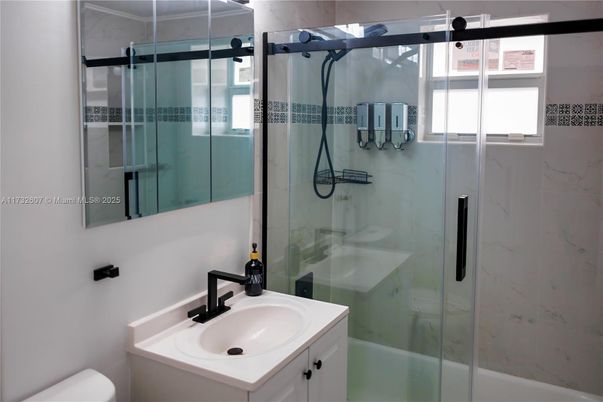 Bathroom, Glass Shower, Interior, Marble Walls