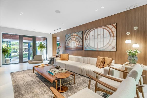 Interior, Living room, Recessed Lighting, Wooden Walls