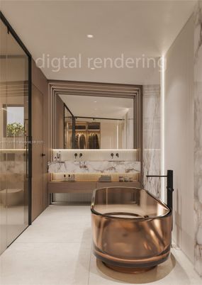 Home Office, Interior, Living room, Recessed Lighting, Water, Wood Texture Flooring