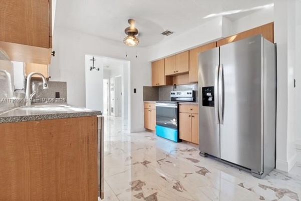 Interior, Kitchen, Marble, Stainless Steel Appliances