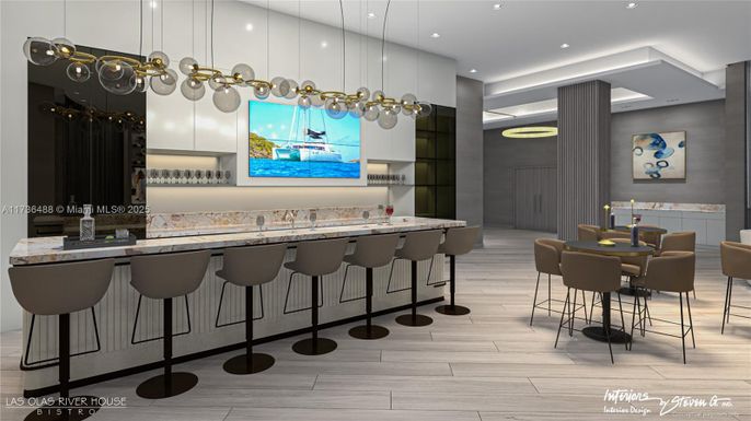 Dining room, Interior, Pendant Lights, Recessed Lighting, Wood Texture Flooring
