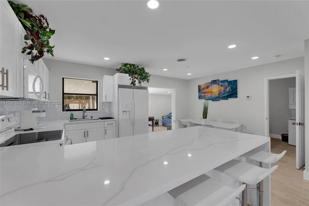 Interior, Kitchen, Recessed Lighting, Wood Texture Flooring