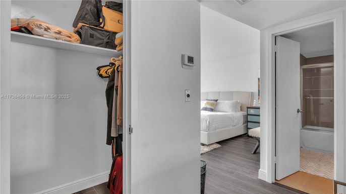 Bathroom, Bedroom, Glass Shower, Interior, Wood Texture Flooring
