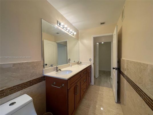 Bathroom, Dual Sink Vanities, Interior, Wood Texture Flooring