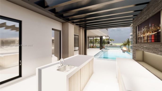 Interior, Pool, Wooden Beams