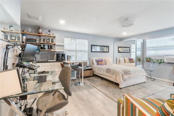 Bedroom, Home Office, Interior, Recessed Lighting, Wood Texture Flooring