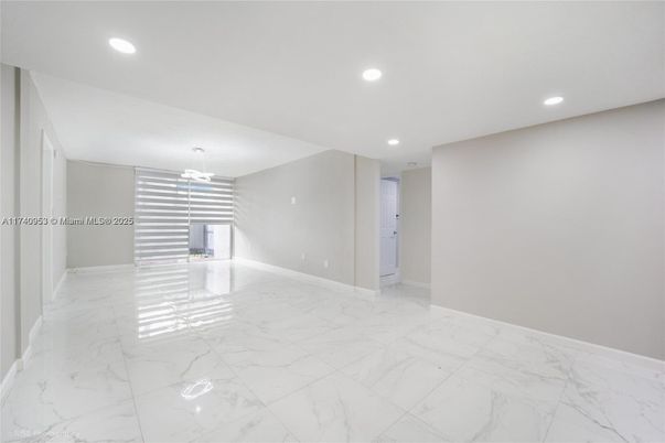 Empty room, Interior, Marble, Pendant Lights, Recessed Lighting