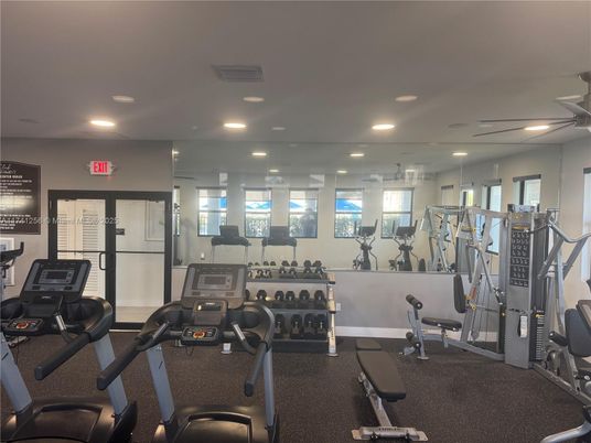 Fitness Equipment, Gym, Interior, Recessed Lighting