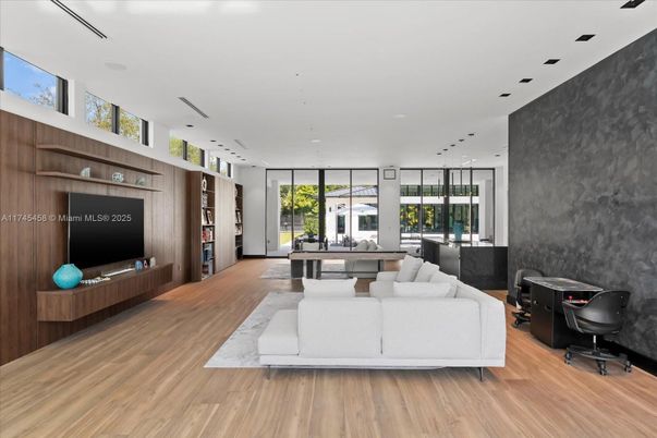Game Room, Interior, Living room, Pendant Lights, Recessed Lighting, Wood Texture Flooring