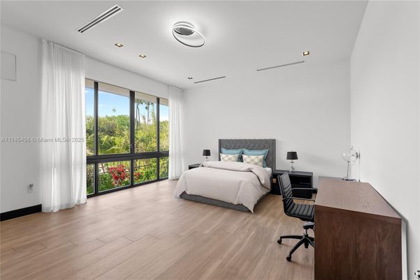 Bedroom, Home Office, Interior, Recessed Lighting, Wood Texture Flooring