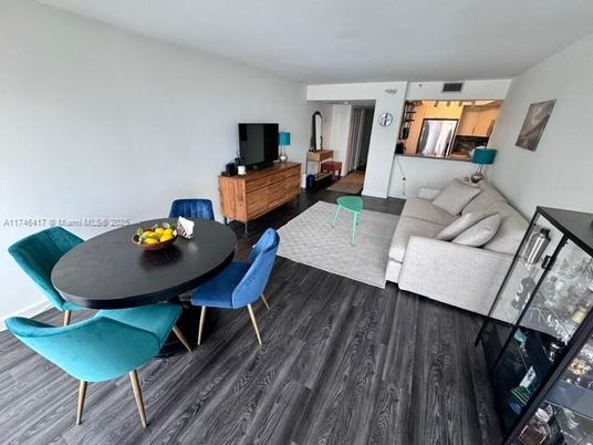 Dining room, Interior, Kitchen, Living room, Stainless Steel Appliances, Wood Texture Flooring