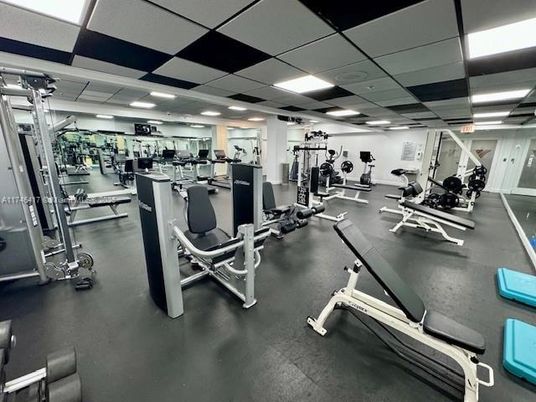 Fitness Equipment, Gym, Interior, Recessed Lighting