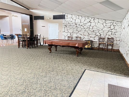 Billiard Table, Game Room, Interior, Stone Walls