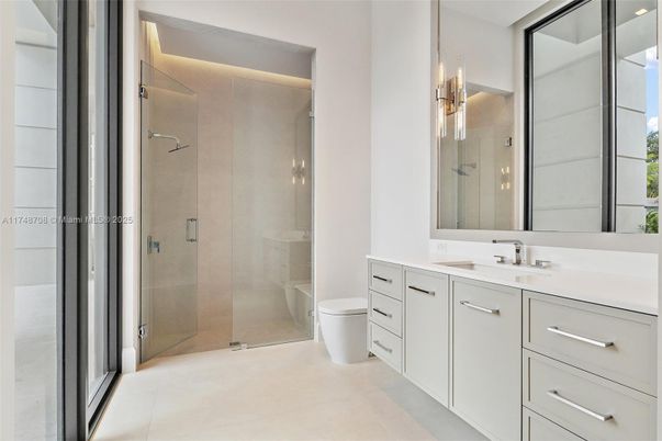 Bathroom, Dual Sink Vanities, Glass Shower, Interior