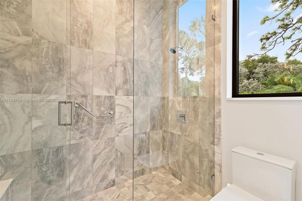 Bathroom, Glass Shower, Interior, Marble Walls