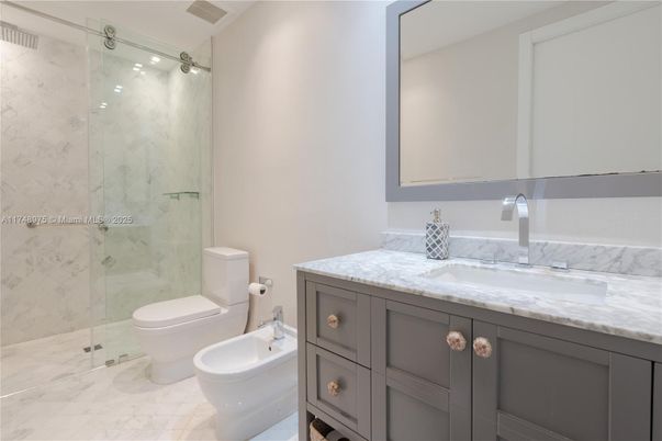 Bathroom, Glass Shower, Interior, Marble, Marble Walls