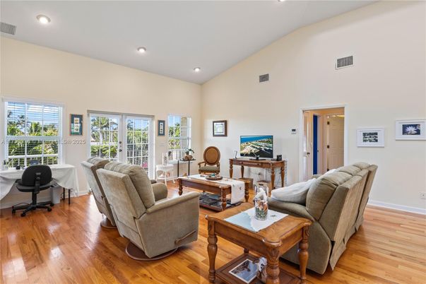 Home Office, Interior, Living room, Recessed Lighting, Wood Texture Flooring