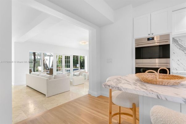 Interior, Kitchen, Living room, Stainless Steel Appliances, Wood Texture Flooring