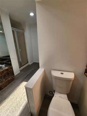 Bathroom, Interior, Recessed Lighting, Wood Texture Flooring