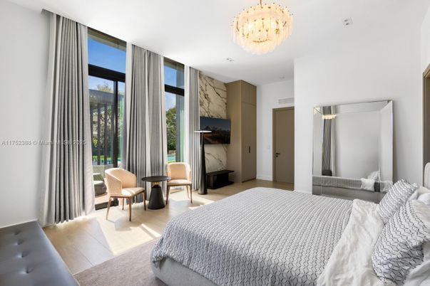 Bedroom, Chandelier, Interior, Wood Texture Flooring