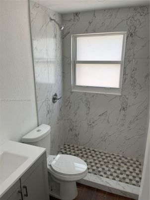 Bathroom, Interior, Marble Walls, Wood Texture Flooring