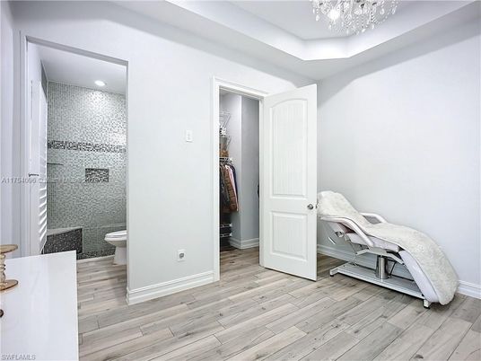 Bathroom, Interior, Recessed Lighting, Wood Texture Flooring
