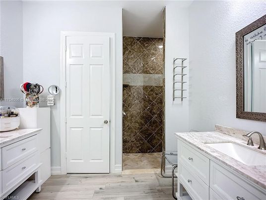 Bathroom, Glass Shower, Interior, Wood Texture Flooring
