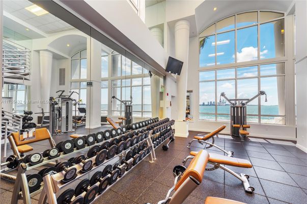 Fitness Equipment, Gym, Interior, Recessed Lighting, Water