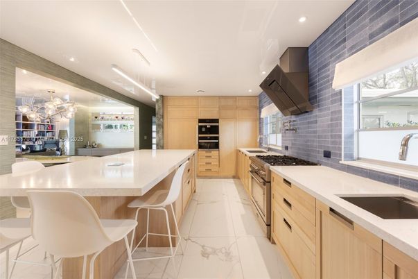 Interior, Kitchen, Marble, Recessed Lighting, Stainless Steel Appliances